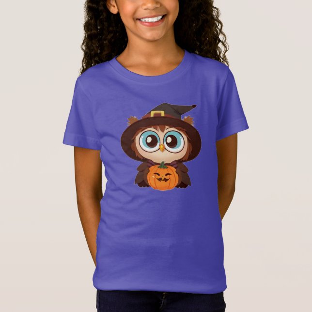T-Shirt Chouette/Automne/Automne/Halloween/citrouille (Devant)