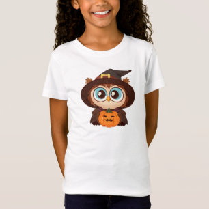 T-Shirt Chouette/Automne/Automne/Halloween/citrouille