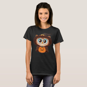 T-shirt Chouette/Automne/Automne/Halloween/citrouille