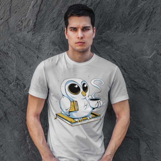 T-shirt Chouette Avec Biooks Et Café (Créateur téléchargé)