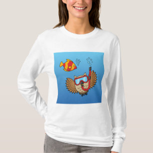 T-shirt Chouette avec masque tuba et poisson tropical