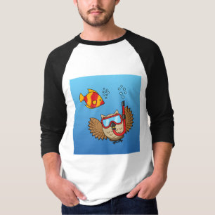 T-shirt Chouette avec masque tuba et poisson tropical