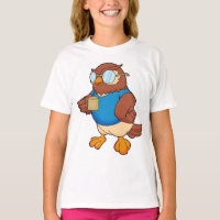 Chouette avec tasse de café