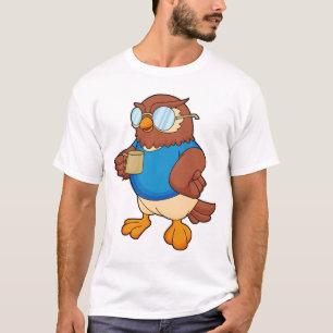 T-shirt Chouette avec tasse de café