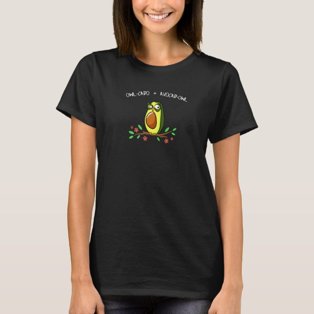 T-shirt Chouette Avocat Observation des Oiseaux avec Fleur (Devant)