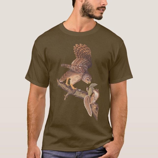 T-shirt Chouette barrée et écureuil (Devant)