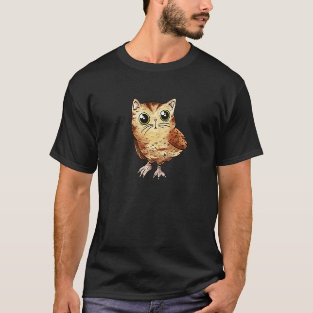 T-shirt Chouette bébé chat mignon (Devant)