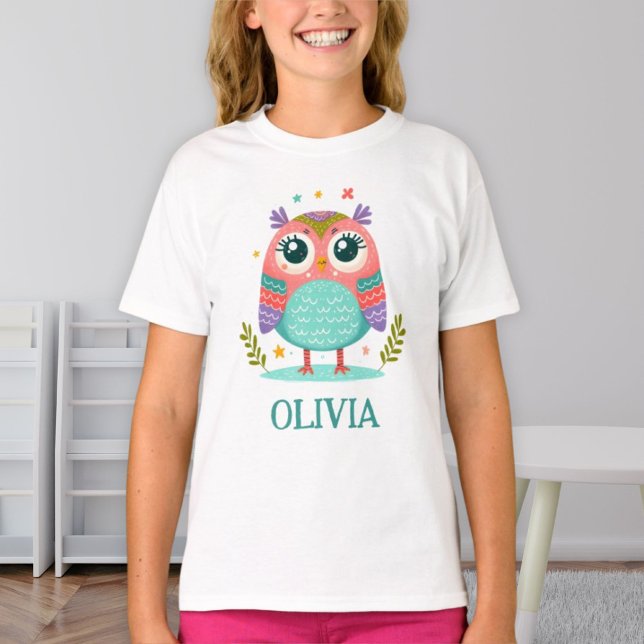 T-shirt Chouette bébé fantaisiste colorée mignonne (Créateur téléchargé)