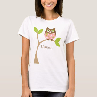 T-shirt Chouette-bébé rose