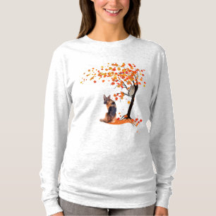 T-shirt Chouette bergère allemande et propriétaire de chie