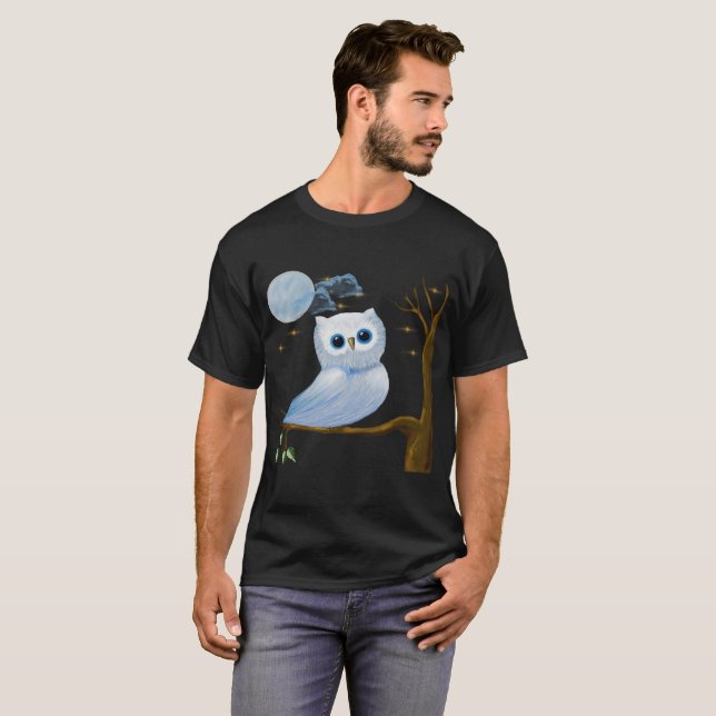 T-shirt Chouette bleue (Devant entier)