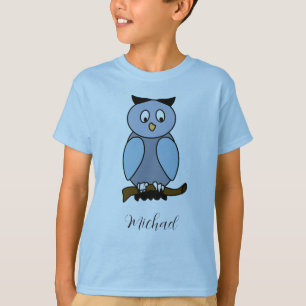 T-shirt Chouette bleue personnalisable