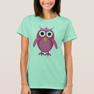 T-shirt Chouette cartonnée rose mignonne Princesse
