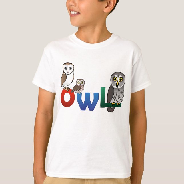 T-shirt Chouette colorée (Devant)