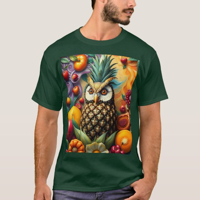 T-shirt Chouette d'ananas serène mignonne Imaginaire (Devant)