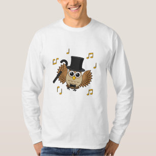 T-shirt Chouette dansante mignonne avec notes musicales De