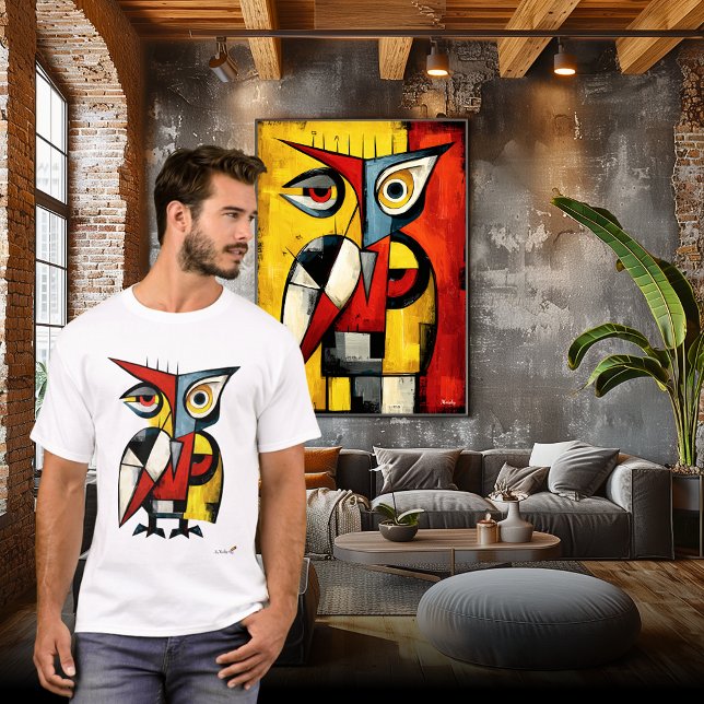 T-shirt Chouette d'art animalier moderne expressionniste a (Créateur téléchargé)