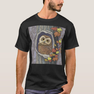 T-shirt Chouette d'automne et couleurs d'automne