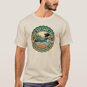 T-shirt Chouette de cottage Loup canadien stupide Oiseau