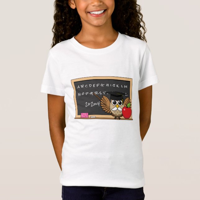 T-Shirt Chouette de maître mignonne avec un dessin à la po (Devant)
