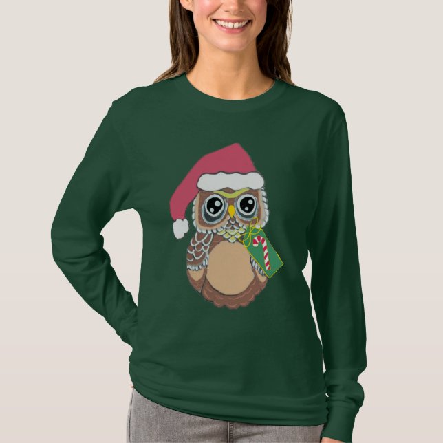T-shirt Chouette de Noël (Devant)