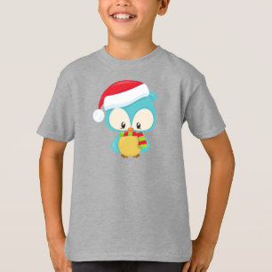 T-shirt Chouette de Noël, Chouette mignonne, Chapeau de No