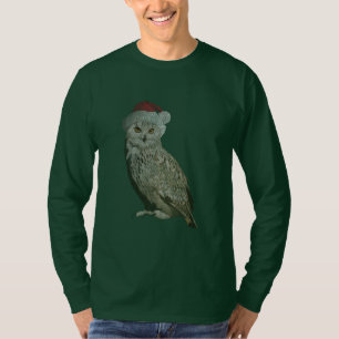 T-shirt Chouette de Noël réaliste avec effet tricot unique
