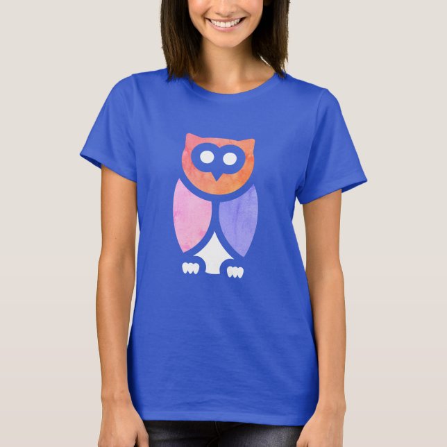 T-shirt Chouette de nuit, belle rose violet Abstrait Pop A (Devant)