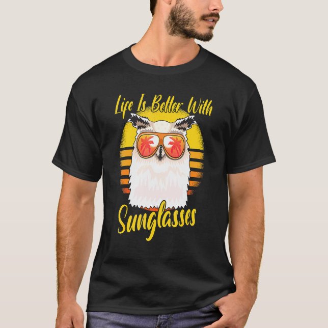 T-shirt Chouette de vacances Retro Sunset Beach (Devant)