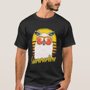 T-shirt Chouette d'été Retro Sunset Beach Chouettes de vac