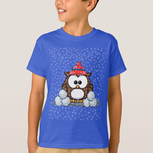 T-shirt chouette d'hiver (Devant)