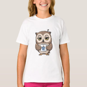 T-shirt Chouette Endormie Nuit Café Enfants Énergie