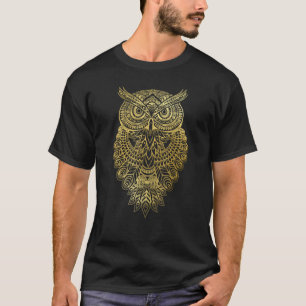 T-shirt Chouette géométrique Art Mandala Style Oiseaux Hom