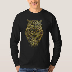 T-shirt Chouette géométrique Art Mandala Style Oiseaux Hom