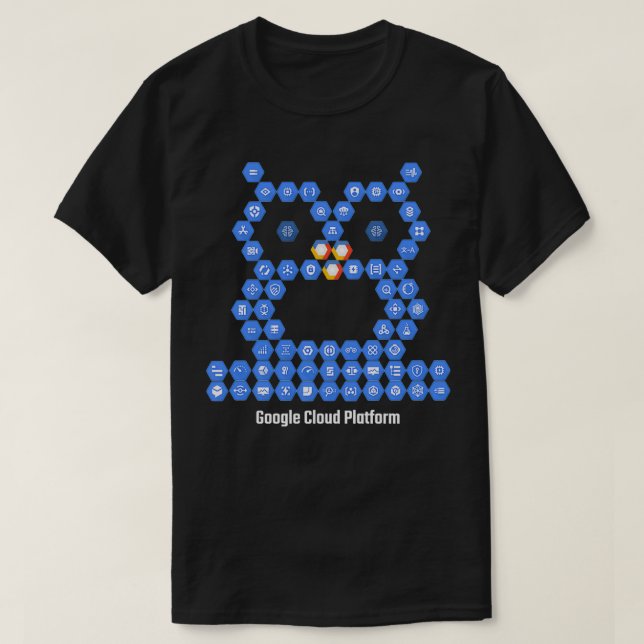 T-shirt Chouette Google Cloud Platform Elements sur noir (Design devant)