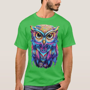 T-shirt Chouette Holographique Nocturne Lumineuse Splendor