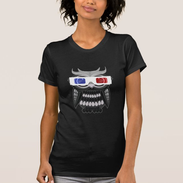 T-shirt Chouette - Lunettes 3D (Devant)