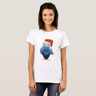 T-shirt Chouette mignonne avec casquette Père Noël