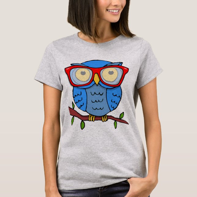 T-shirt Chouette mignonne avec lunettes (Devant)