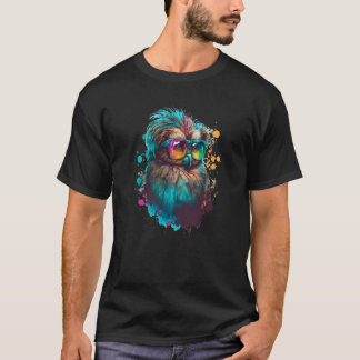 T-shirt Chouette mignonne colorée avec lunettes de soleil