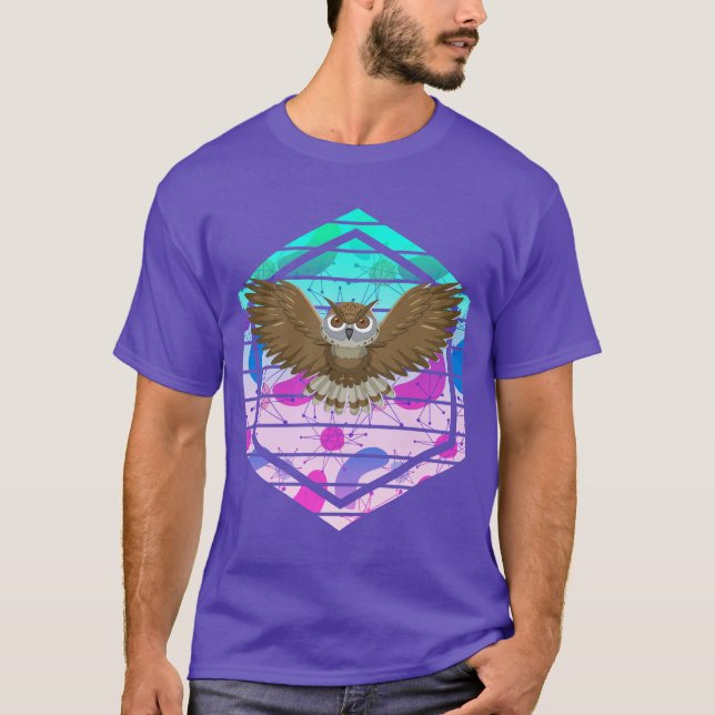 T-shirt Chouette moderne du milieu du siècle (Devant)