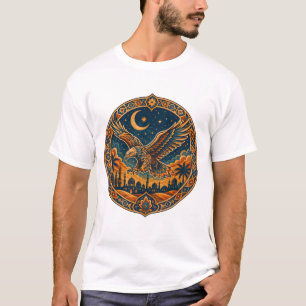 T-shirt Chouette mystique arabe croissant de lune art du d