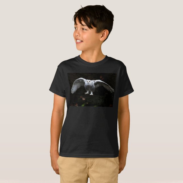 T-shirt Chouette neigeuse avec ailes ouvertes bccna (Devant entier)