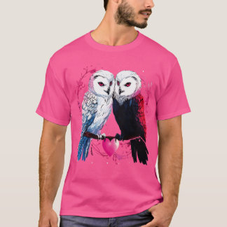 T-shirt Chouette neigeuse Couple Valentine