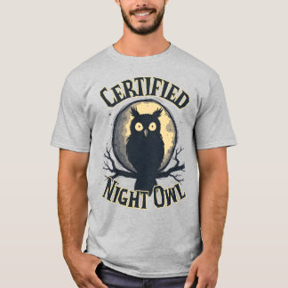 T-shirt Chouette nocturne certifiée - Vibes nocturnes avec