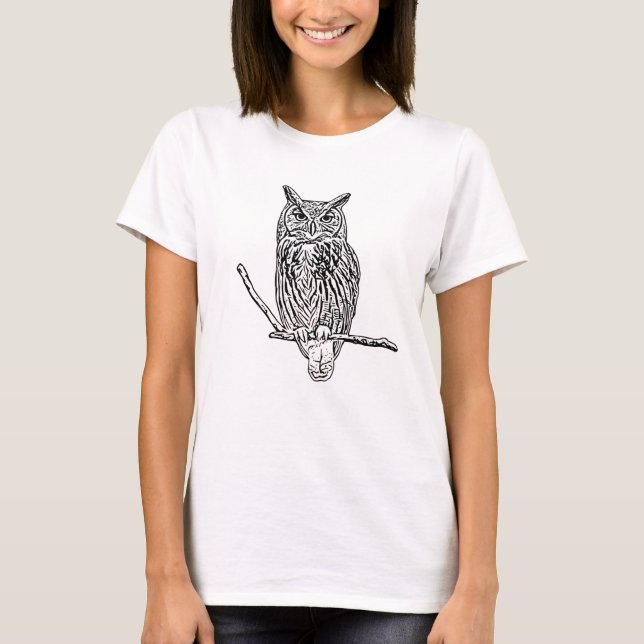 T-shirt Chouette noire (Devant)