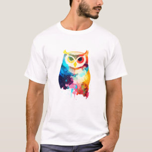 T-shirt Chouette Oiseau nature sauvage Couleurs animales P