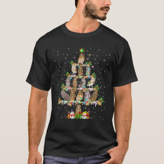 T-shirt Chouette Oiseau Noël Éclairage Père Noël Chouette 