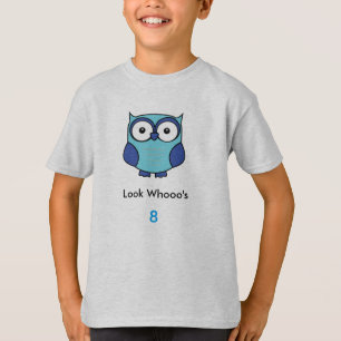 T-shirt Chouette personnalisée Anniversaire Bleu avec nom 