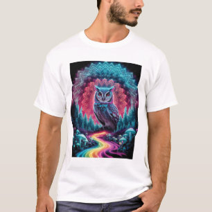 T-shirt Chouette psychédélique Mandala - Trippy Forest Art
